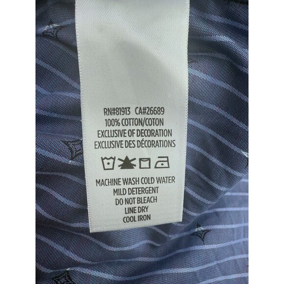 Robert Graham Mens XL Striped Long Sleeve Button-Up Shirt 100% Cotton Navy/White - Picture 6 of 8